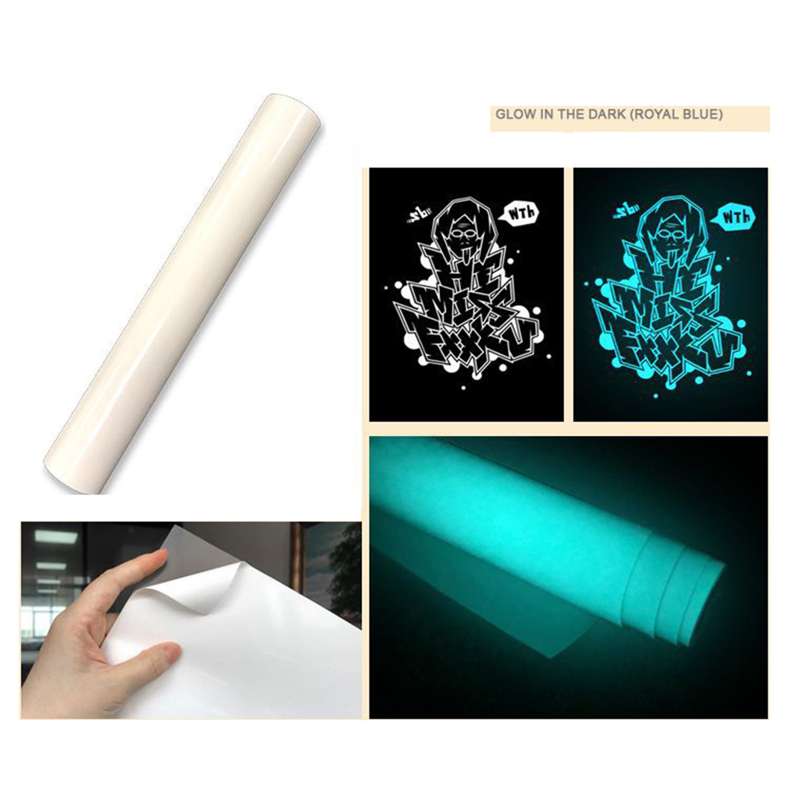 Heat Transfer Vinyl Waterproof Luminous Glow in The Dark 